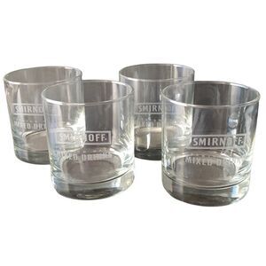 Pre Owned Smirnoff Premium Malt Mixed Drinks Glasses Lot of 4 Raise Your Glass t